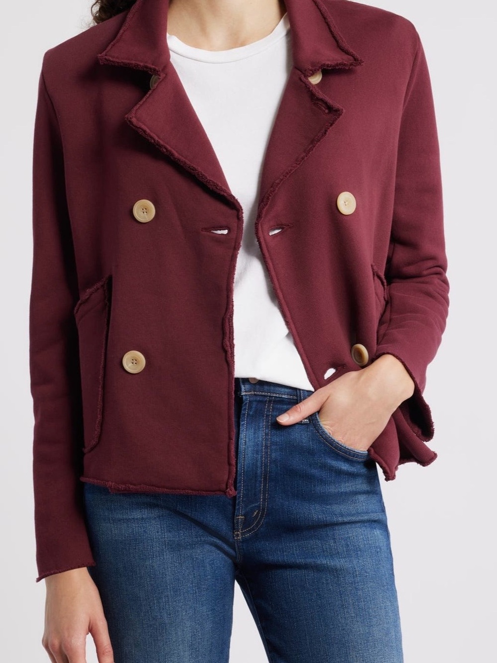 Frank & Eileen Belfast Double-Breasted Burgundy Jacket NWT XL